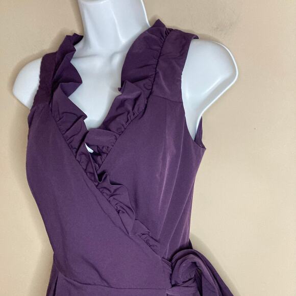 Diane Von Furstenberg Wrap Dress Size 4 DVF Hampton Sleeveless Ruffle V Neckline - Picture 14 of 16